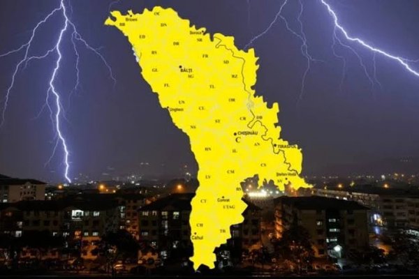 Avertizare de cod galben: furtuni și ploi torențiale în Republica Moldova