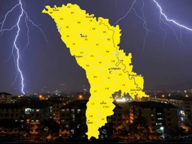 Avertizare de cod galben: furtuni și ploi torențiale în Republica Moldova