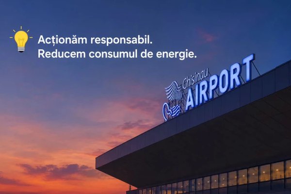 Aeroportul Chișinău reduce consumul de energie electrică prin diminuarea iluminatului