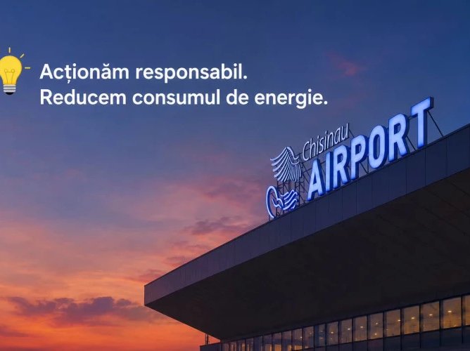 Aeroportul Chișinău reduce consumul de energie electrică prin diminuarea iluminatului