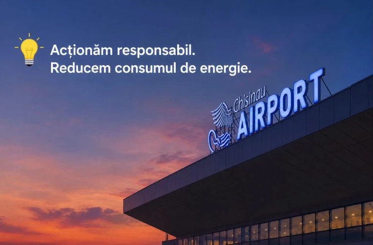 Aeroportul Chișinău reduce consumul de energie electrică prin diminuarea iluminatului